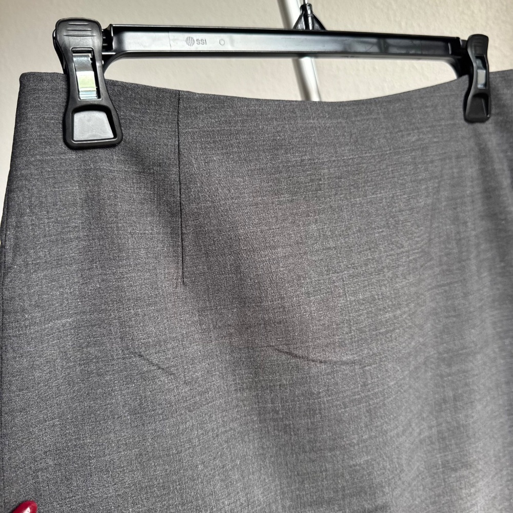 Carlisle Grey Wool Pencil Skirt w/ Fringe Sz 2 - Picture 5 of 10
